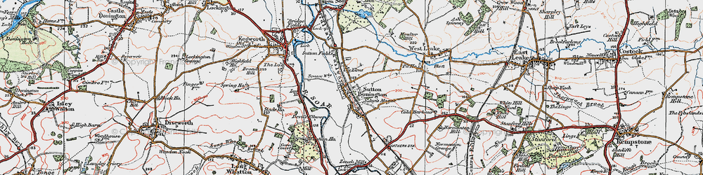 Old map of Sutton Bonington in 1921