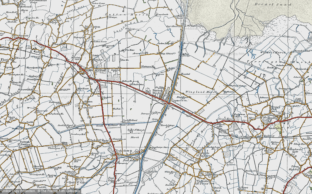 Old Map of Sutton Bridge, 1922 in 1922