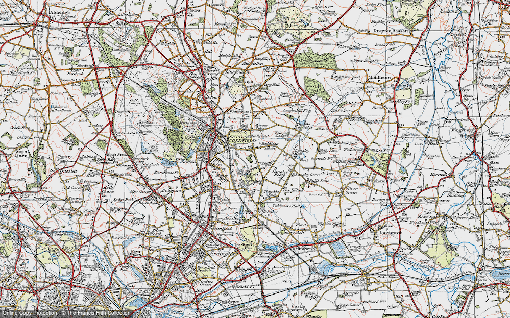 Old Map of Sutton Coldfield, 1921 in 1921