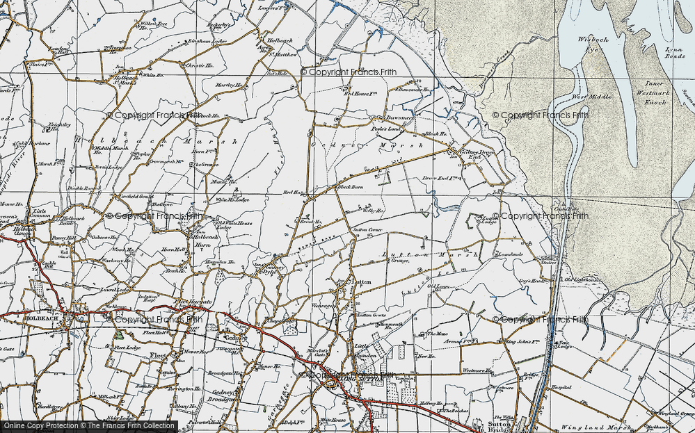 Old Map of Sutton Corner, 1922 in 1922