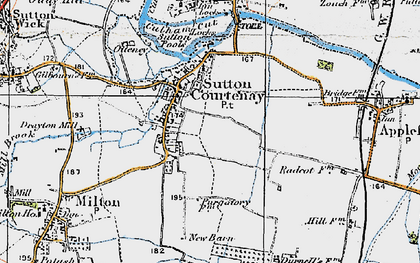 Old map of Sutton Courtenay in 1919