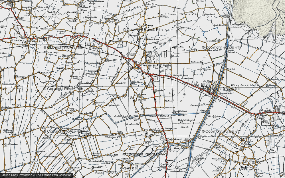 Old Map of Sutton Crosses, 1922 in 1922