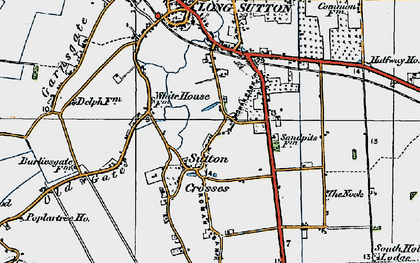 Old map of Sutton Crosses in 1922