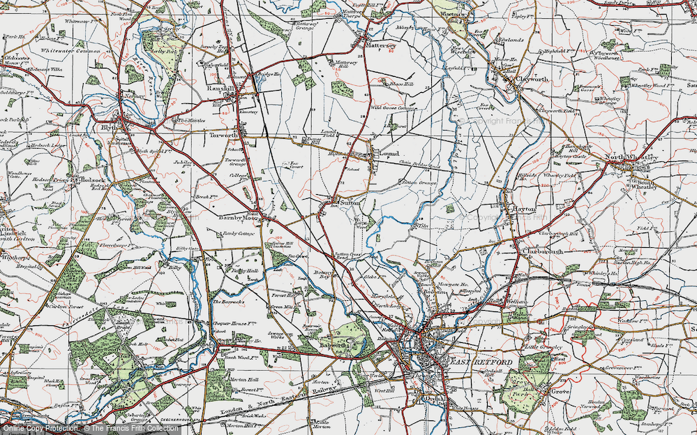 Old Map of Sutton Cum Lound, 1923 in 1923