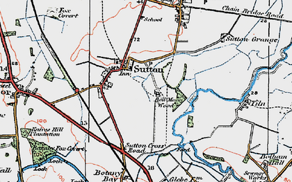 Old map of Sutton Cum Lound in 1923