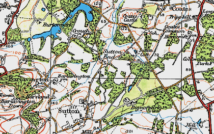 Old map of Bignor Park in 1920