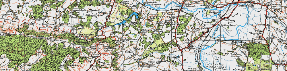 Old map of Bignor Park in 1920