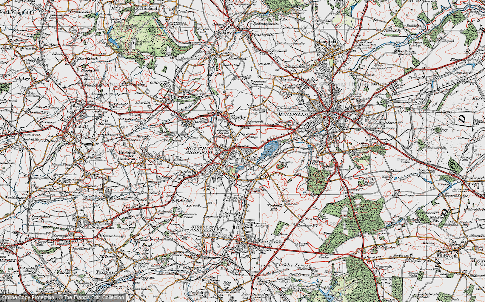 Old Map of Sutton Forest Side, 1923 in 1923