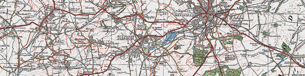 Old map of Sutton Forest Side in 1923