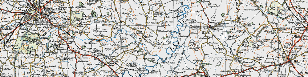 Old map of Bryn Villa in 1921