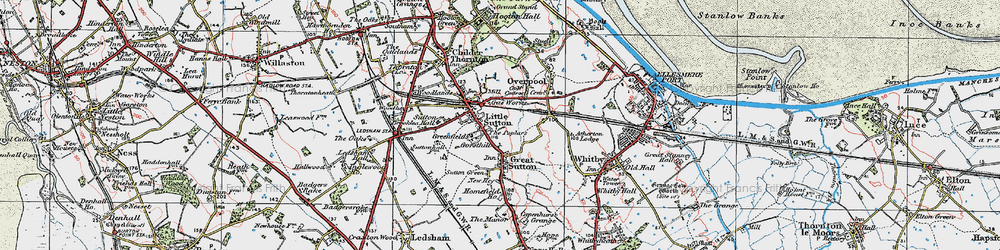 Old map of Sutton Green in 1924