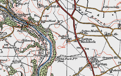 Old map of Sutton Hall in 1921