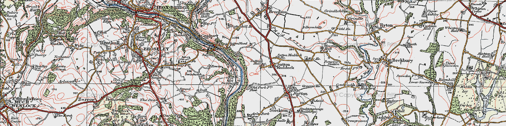 Old map of Sutton Hall in 1921