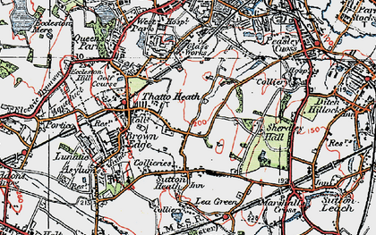 Old map of Sutton Heath in 1923