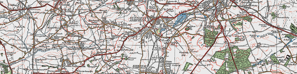 Old map of Sutton In Ashfield in 1923