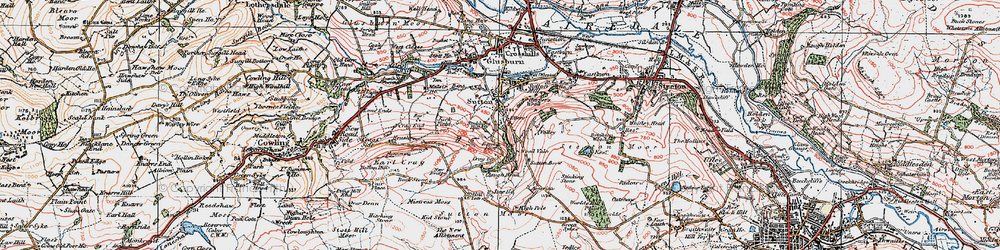 Old map of Sutton-in-Craven in 1925