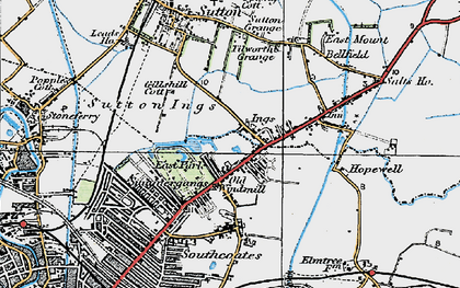 Old map of Sutton Ings in 1924