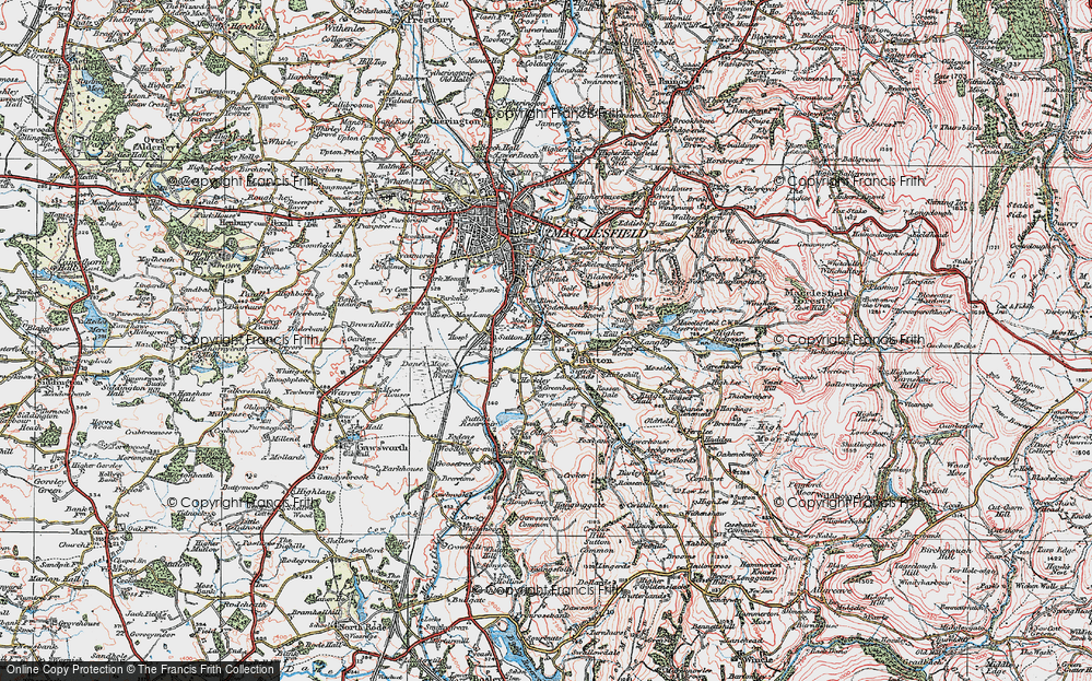 Old Map of Sutton Lane Ends, 1923 in 1923
