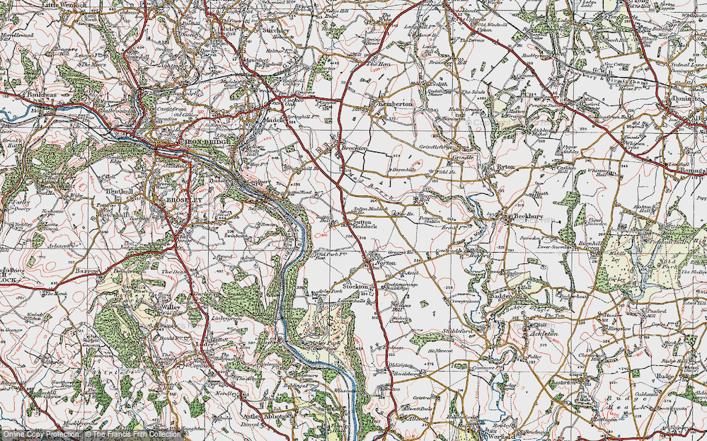 Old Map of Historic Map covering New Ho in 1921