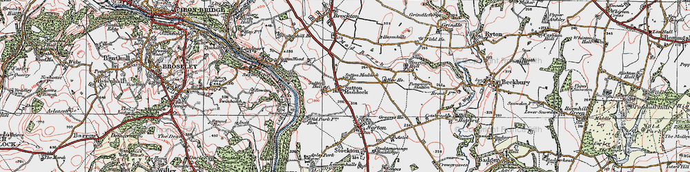 Old map of Sutton Maddock in 1921
