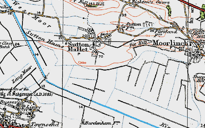 Old map of Sutton Mallet in 1919