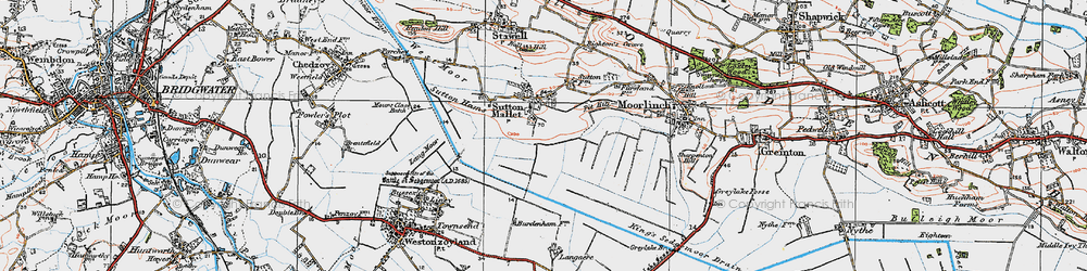 Old map of Sutton Mallet in 1919