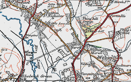 Old map of Sutton Marsh in 1920