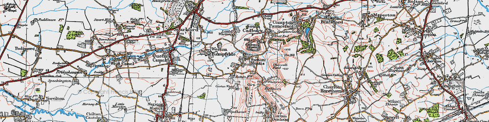 Old map of Sutton Montis in 1919