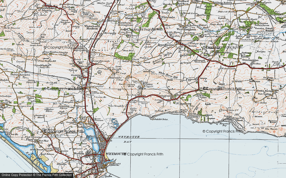 Old Map of Sutton Poyntz, 1919 in 1919