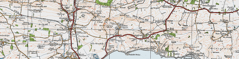Old map of Sutton Poyntz in 1919