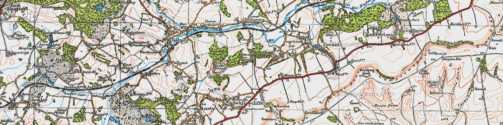 Old map of Sutton Row in 1919