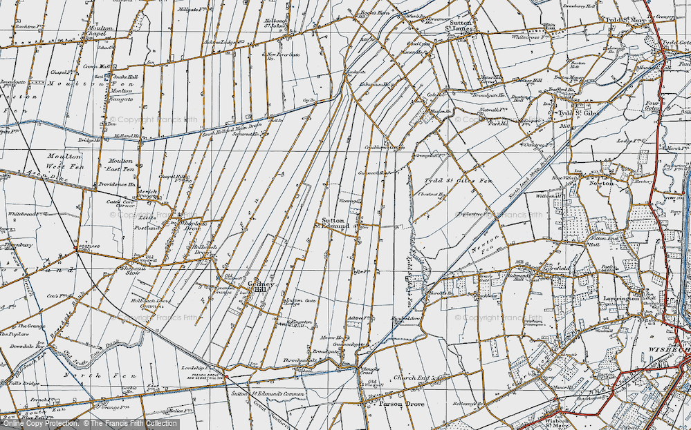 Old Map of Sutton St Edmund, 1922 in 1922