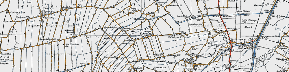 Old map of Sutton St James in 1922