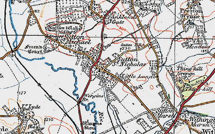 Old map of Sutton St Nicholas in 1920