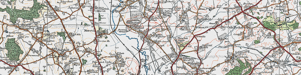 Old map of Sutton St Nicholas in 1920