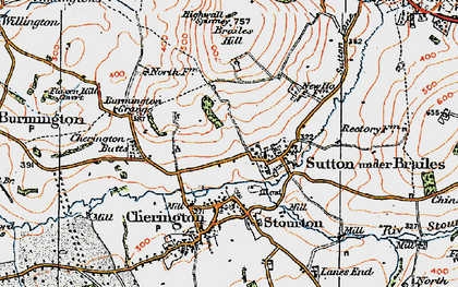 Old map of Sutton-under-Brailes in 1919