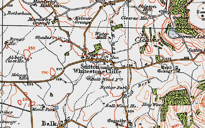 Old map of Sutton-under-Whitestonecliffe in 1925