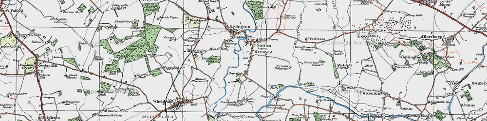 Old map of Sutton upon Derwent in 1924