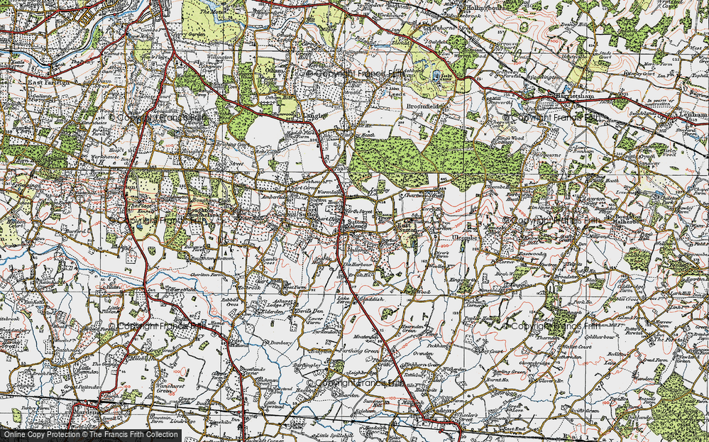 Old Map of Sutton Valence, 1921 in 1921
