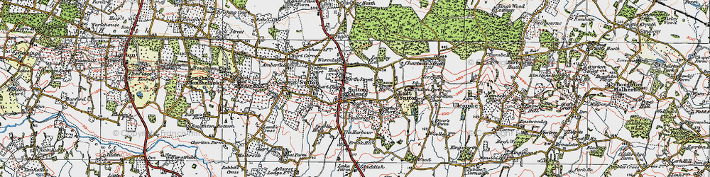 Old map of Sutton Valence in 1921