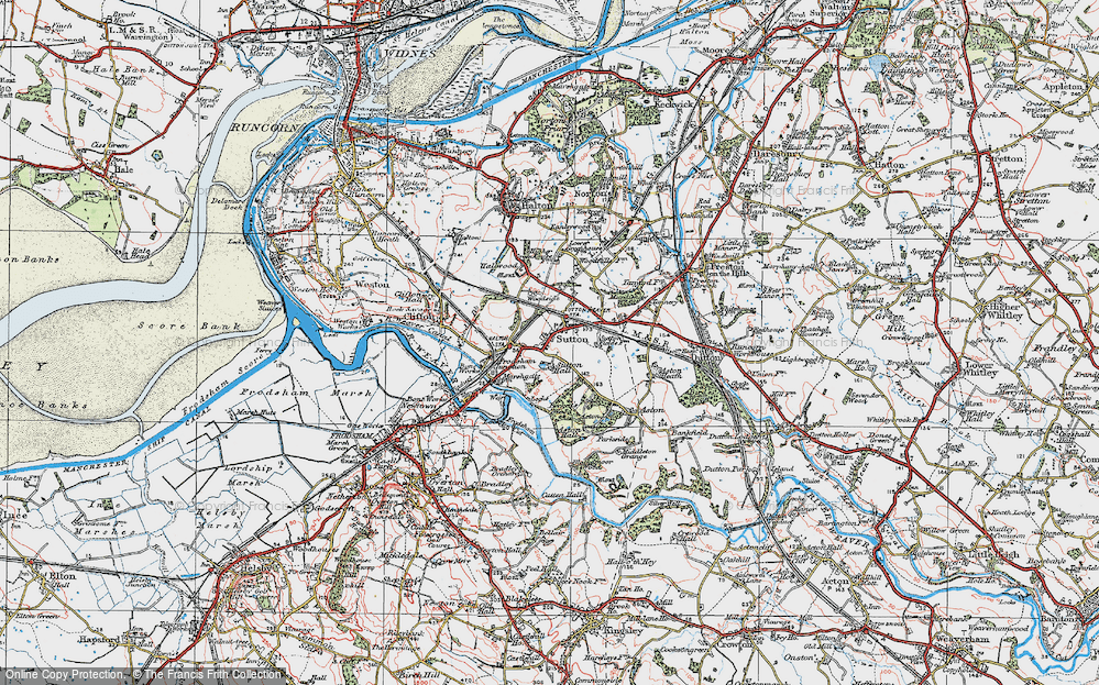 Old Map of Historic Map covering Beckett's Wood in 1923