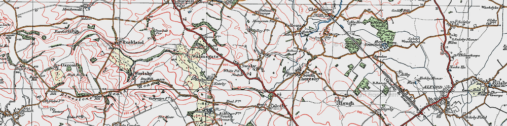 Old map of Swaby in 1923
