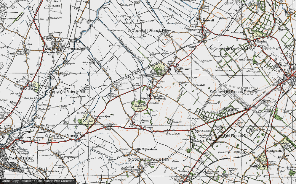 Old Map of Swaffham Bulbeck, 1920 in 1920