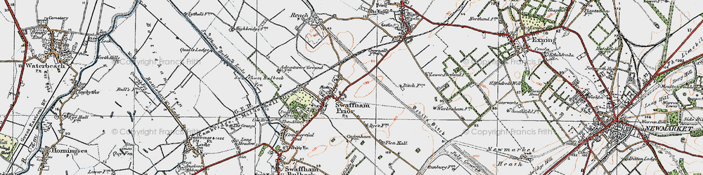 Old map of Swaffham Prior in 1920