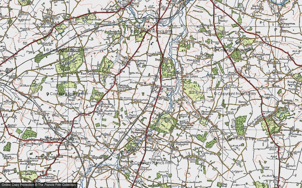 Old Map of Swainsthorpe, 1922 in 1922