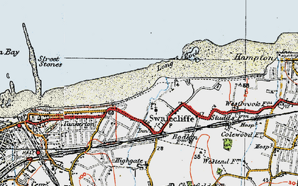 Old map of Swalecliffe in 1920