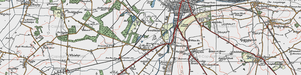 Old map of Swallow Beck in 1923