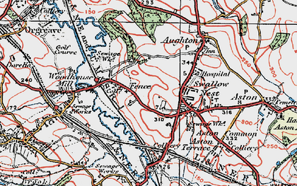 Old map of Swallownest in 1923