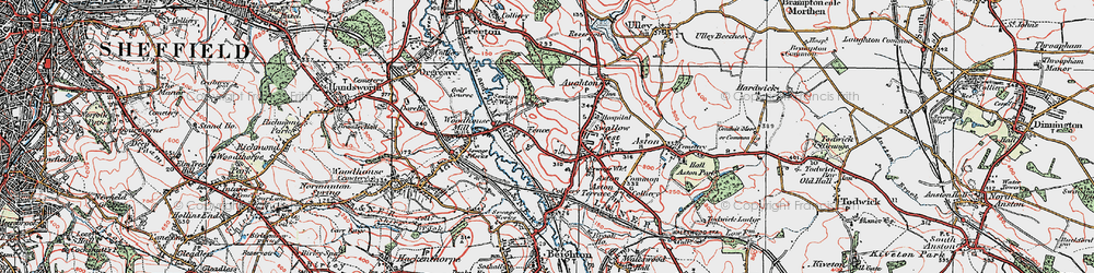 Old map of Swallownest in 1923