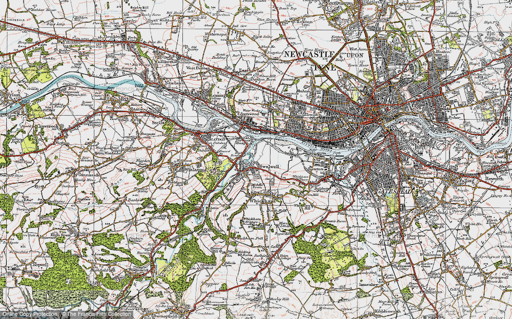 Old Map of Swalwell, 1925 in 1925